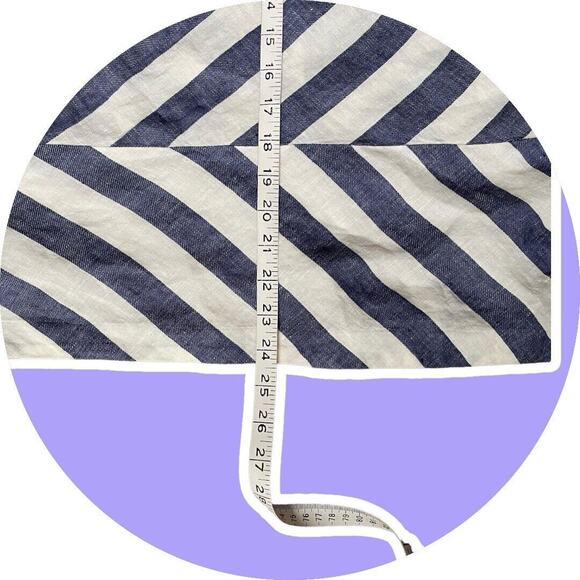 Talbots Women Linen Sleeveless Peplum Blouse Top Linen Blue Stripe 18 20 2X - Picture 11 of 11